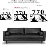 Personalized Gothic House Number metal Signs,Custom Address Number Metal Wall Art Decor,Black Plaques Outdoor wall Decorative Signage,Shed(8-30 Inches) (Crow C)