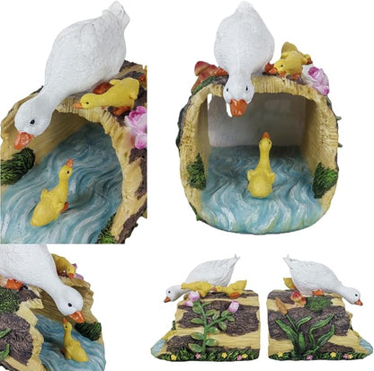 Duck Sculpture Gutter Diverter Rain,Deco Gutter Extension Downspout, Eco-Friendly Resin Statue Gutter Extender Diverter,Splash Block, Perfect Rain Gutter Downspout Extension for 3"x4" Downspouts