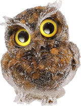 Nupuyai 3 inches Orgone Resin Crystal Chips Tumbled Stone Owl Statue, Mini Hand Carved Stone Crystal Animal Figurines for Tabletop Indoor Outdoor, Tiger's Eye