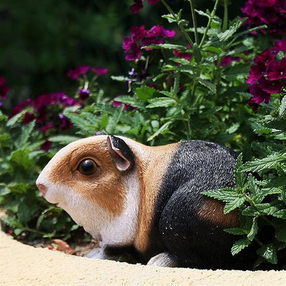Outdoor Statues AO Guinea Pig Figurines Garden Cute Cartoon Animals Model Garden decor,3.9inch High