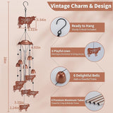 Cow Wind Chimes Outdoor, Metal Heifer Gifts for Women Mom Memaw, Rustic Western Farmhouse Garden Yard Decor Windchime