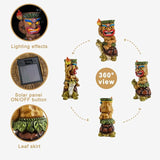 Tiki Outdoor Statue with Turtle Decor - Solar Powered Garden Figurine Tiki Art for Tiki Bar,Backyard,Garden,Yard,Flowerbed,Walkway,Patio,Lawn,Porch Decorations,Gifts