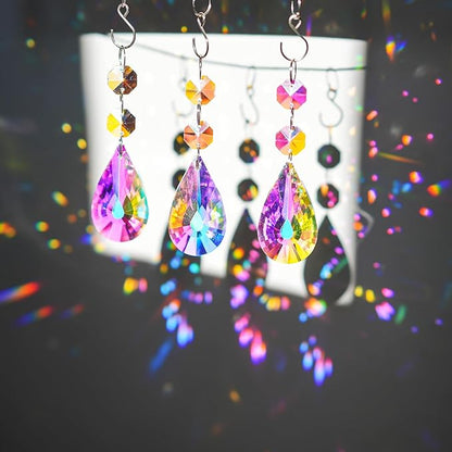 kanpura 25pcs 50mm Crystal Prisms Chandelier Suncatcher Beads Replacement Colorful Hanging Crystals for Chandeliers Window Wedding Party Decor