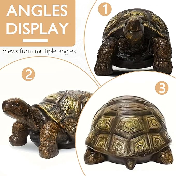 21.2" Large Realistic Turtle Statue for Garden, Outdoor Sculpture, Animal Decor for Yard Porch Entryway Patio Living Room (Large, Turtle)