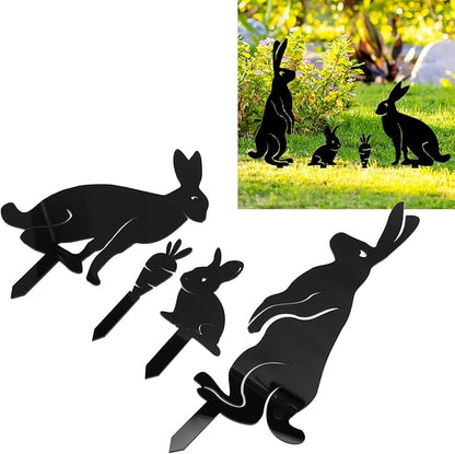 Water Proof Metal Bunny Rabbit Garden Statue with Carrot - Charming Outdoor Decor for Lawn and Courtyard
