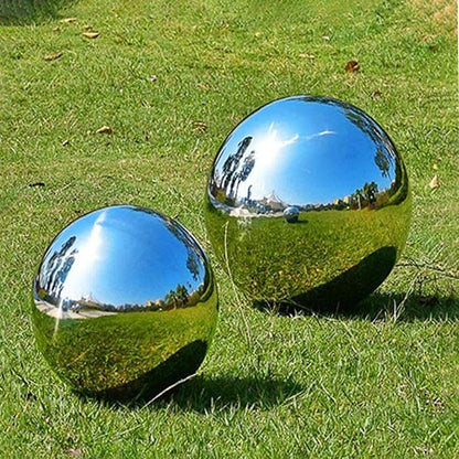 Polished Stainless Steel Gazing Ball Shiny Reflective Garden Sphere for Lawn Decoration 12-inch Mirror Garden Globe Ornament