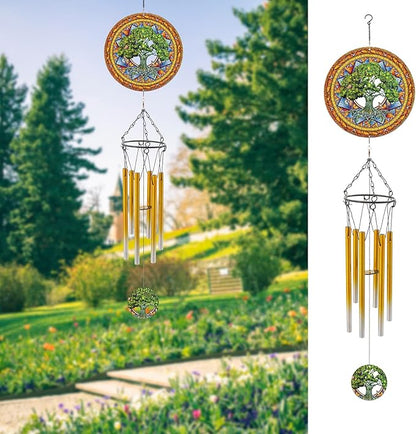 Wind Chimes with Tree of Life Wind Spinner, Gifts for Men, Women, Retirement, Teacher, Parents - Outdoor Hanging Decor Clearance for Garden, Patio, Backyard Or Porch