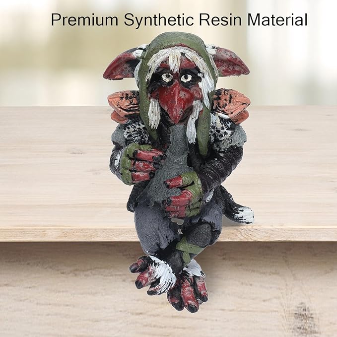 Garden Resin Statue, Big Goblin Statue Leprechaun Anime Character Sculpture Home Decor Sculpture Figurine for Indoor Outdoor Lawn Ornaments