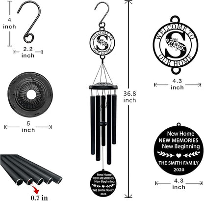 Personalized Housewarming Wind Chimes New Home Gift Custom House Warming Gifts for New Apartment Couple Outdoor Hanging Home Decor Decoration
