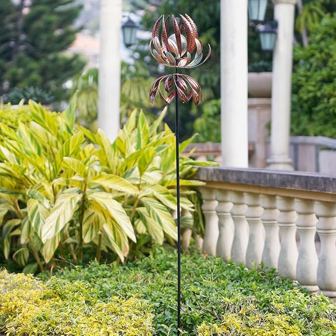 DREAMYSOUL Wind Spinner for Yard and Garden, 360 Degree Tulip Wind Spinner Outdoor, Large Kinetic Metal Wind Spinners & Sculpture