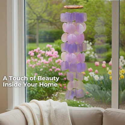 Solange & Frances Wind Chimes for Outside. Spring Decor Windchimes Outdoors Patio Decor. Unique Birthday Gifts for Women, Gift for Women Ideas (Purple & Pink)