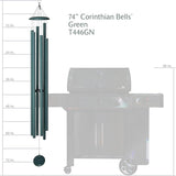Corinthian Bells by Wind River – 74 inch Green Wind Chime for Patio, Backyard, Garden, and Outdoor Decor (Aluminum Chime) Made in The USA