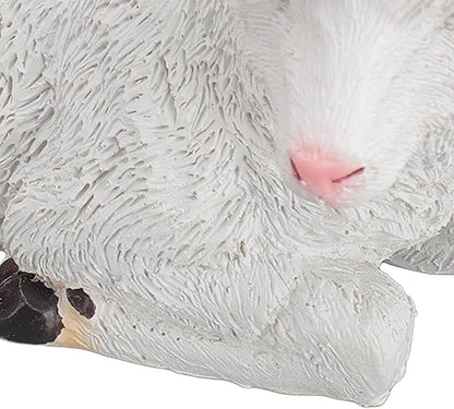 Jerliflyer Lamb Garden Statue,Sheep Hand Made Lifelike Garden Sculpture for Indoor Outdoor Decoration (Medium Lying Position)