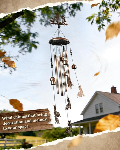 Dachshund Dog Wind Chimes Outdoor Decor Dachshund Dog Birthday Gifts for Women Mom Sister 34 Inch Aluminum Windchimes for Outside Porch, Garden, Yard Decoration