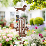 Dachshund Wind Chimes for Outside - Dachshund Weiner Dog Gifts for Women Men, Memorial Wind Chimes for Outdoor, Garden Patio Yard Decor, Mom Grandma Birthday Mother's Day