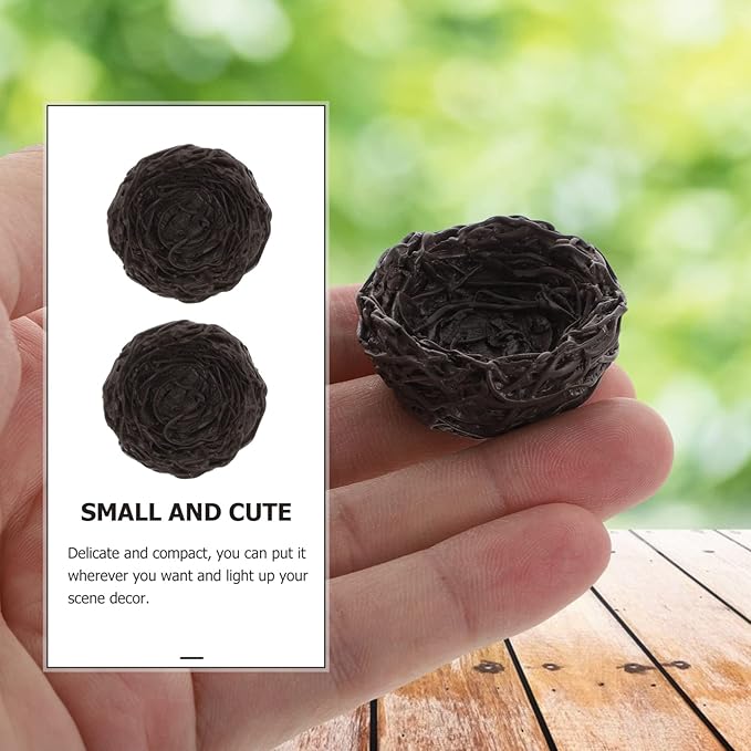 Miniature Fairy Garden Bird Nest: 10pcs Mini Resin Craft Bird Nest Landscape DIY Terrarium Bonsai Ornament