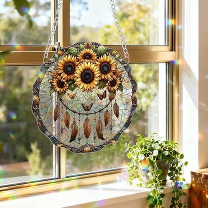 Sun Catchers Indoor Window, Acrylic Rainbow Suncatcher Window Hanging Decoration for Living Room Bedroom Summer Home Balcony Ornaments Decoration (SC096)