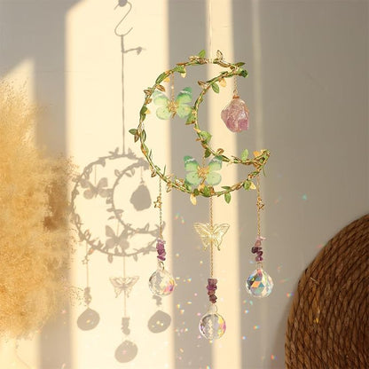 Suncatcher - Amethyst Moon Crystal Sun Catcher Window Hanging, Good Luck Charms Gifts for Women Chrismas Thanksgiving Birthday Crystal