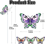 4Pcs Butterfly Garden Stakes Decor, Colorful Butterflies Decorations, Metal Yard Art for Outdoor Lawn Porch Pathway Yard Patio Plant Pot Ornaments (Butterfly- A)