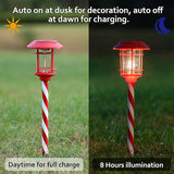 Dynaming 6 Pack Dual Use Solar Christmas Path Lights Outdoor, Hanging Lantern Solar Garden Light with Edison Bulb, Xmas Pathway Markers, Auto On/Off Candy Cane Lights for Patio Yard Walkway Driveway