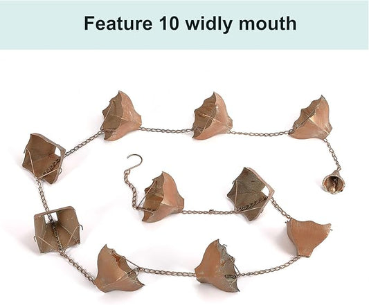 8.5 Feet Metal Rain Chain - Replacement for Gutter Downspouts - Rain Catcher for Outside - Verdigris Finish