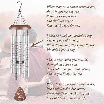 Sympathy Gift Wind Chimes for Outside - Memorial Wind Chimes for Loss of Loved One, Memorial Gifts for Loss of Mother Father, Bereavement Gifts in Memory of Loved One for Condolence Remembrance, Brown
