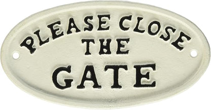 Abbott Collection Oval "Close the Gate" Sign