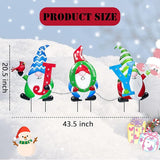 Afirst Christmas Yard Stakes Metal Christmas Outdoor Yard Decoration Gnomes Holding Joy Lighted Metal Stakes Outdoor Xmas Stake Lawn Pathway Garden Decoration