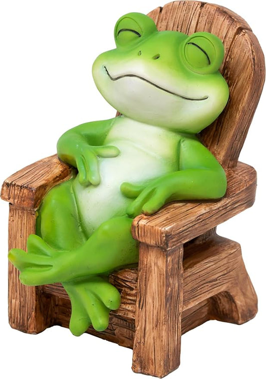 Spoontiques - Decorative Garden Statue - Colorful Home Décor for Indoor or Outdoor Use - Patio Decoration and Accessory - Relaxing Frog Garden Statue