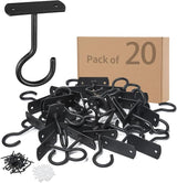 2.5in Ceiling Hooks Bulk for Hanging Plants 20Pack Black