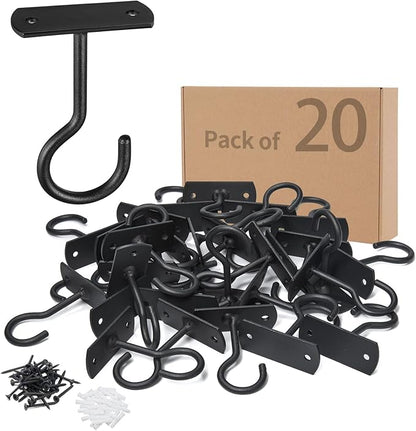 2.5in Ceiling Hooks Bulk for Hanging Plants 20Pack Black