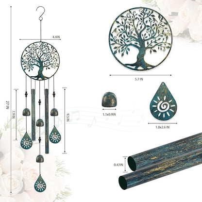 Wind Chimes for Outside Tree of Life Wind Chimes Windchimes Outdoors Tree of Life Wind Chimes for Outside Gifts for Mom, Grandma, Daughter, Decoration for Home, Garden, Patio, Backyard