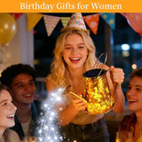 YJFWAL Solar Watering can with Lights, Gifts for Mothers Day Mom Grandma Women Birthday, Waterproof Gardening Gifts Watering Can with Cascading Lights Outdoor Decor for Garden Patio Yard Pathway