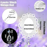 4Pack 10inch Sublimation Wind Spinner Blanks 3D Aluminum Metal Wind Sculpture Kinetic Spinners for Yard and Garden Indoor Art Ornaments Hanging Decoration (Vintage Oval)