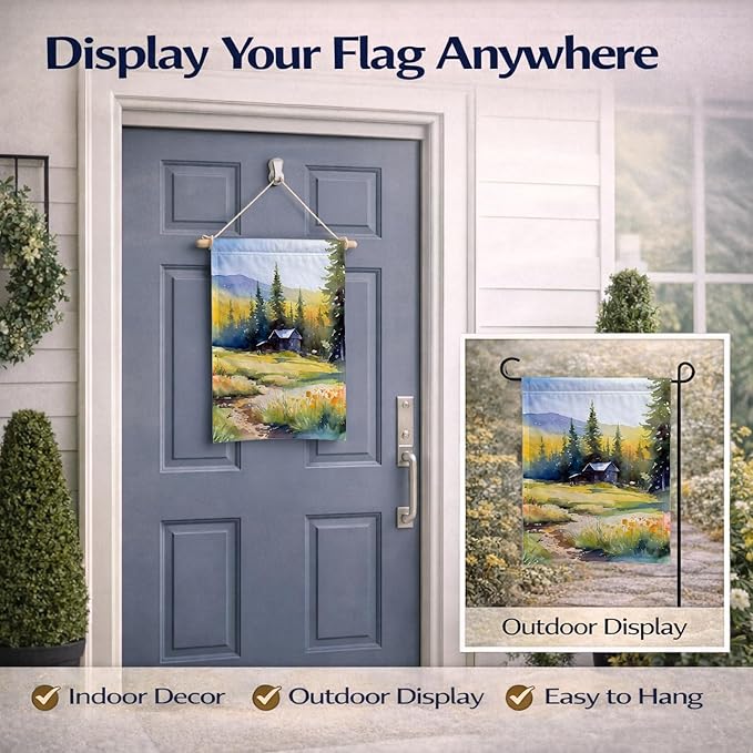 Caroline's Treasures Montana Bitterroot in Watercolor Garden Flag Mailbox Flag Decorative Yard Flag Banner Outside Patio Artwork Yard Flower Beds, Garden Size, Multicolor