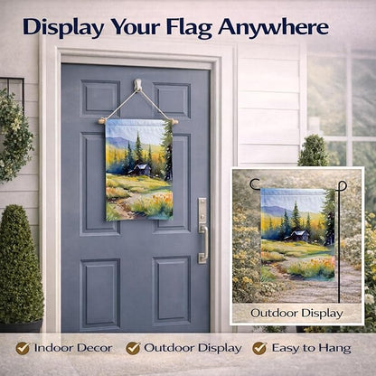 Caroline's Treasures Montana Bitterroot in Watercolor Garden Flag Mailbox Flag Decorative Yard Flag Banner Outside Patio Artwork Yard Flower Beds, Garden Size, Multicolor