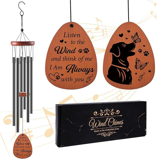 Pet Memorial Gifts for Dogs - Dog Memorial Gifts for Loss of Dog Mum Owners, Dogs Sympathy Wind Chimes Passing Away Remembrance Bereavement in Memory of Pet Present