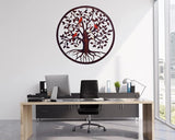 CHINDEUISYUT 18 Inches Tree of Life Wall Art Metal, Large Metal Tree of Life Wall Decor Wall Hanging for Living Room Bedroom Garden Porch Patio Office Home Decor, 18in x 18in x 0.88 in