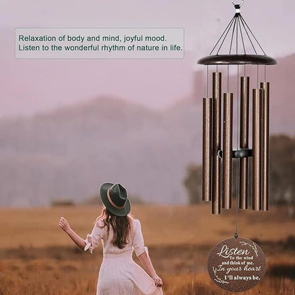 Sympathy Wind Chimes for Loss of Loved One, 40 Inch Memorial Wind Chimes for Loss of Loved Father/Mother/Lover, Commemorative Sympathy Bereavement Gifts for Condolences/Funeral (Copper)