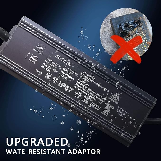 PONDO Lighted Waterfall Pool Fountain 36" with LED 7 Color Changing and Remote, Acrylic Waterfall Spillway for Sheer Descent Garden Outdoor