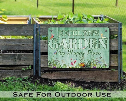 Custom Metal Signs with Name Made in USA Personalized Vintage Garden Sign Waterproof Vintage Decorative Metal Print for Wall Decor Customized Home Garden Ideas Gifts Artwork Prints for Yard Ourdoor