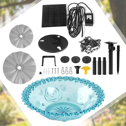 DDcafor Solar Water Fountain Pumps Hanging Bird Bath Fountain Solar Powered Cascading Bird Bath Water Fountain 3 Tier Bird Bath Solar Pump for Fountain