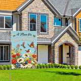 Perfectinsoy A Place for Pollinators Garden Flag, Pollinator Friendly Garden Sign, Hummingbird Wildflower Butterfly Bee Sign, Gardeners Bee Keepers Gifts, Welcome Yard Farmhouse Spring Outdoors Decor