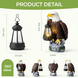 YDKOJGW American Bald Eagle Garden Statue with Solar Light,Outdoor Decor Sculpture,Perfect for Patio,Yard,Porch,Balcony,Distinctive Bald Eagle Home Decor,250 Anniversary USA Gift for Men Father