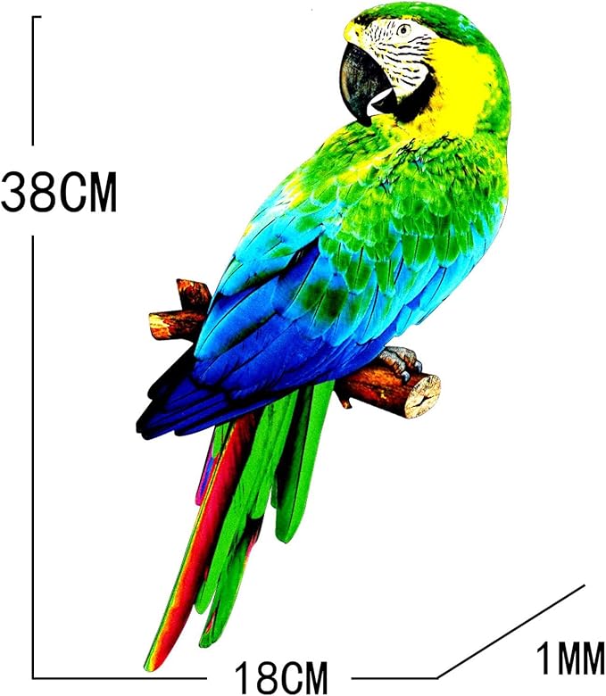 MagiDeal Artificial Parrots Figurines, Metal Birds Decoration, 2D Flat Parrot Craft Statue, Bird Model Photo Props, Macaw Sculpture for Outdoor Party Garden Lawn Yard Fence Decor, Style A