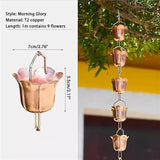 Pentagonal Rain Chain, Bell-Shaped Rain Chain for Gutter Downpipe, Garden Outdoor Decorative Rain Chain(Copper,3m/10ft)