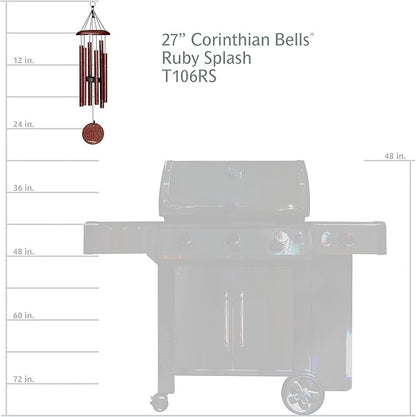 Corinthian Bells by Wind River - 27 inch Ruby Splash Wind Chime for Patio, Backyard, Garden, and Outdoor Decor (Aluminum Chime) Made in The USA