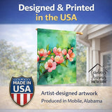 Caroline's Treasures Delaware Peach Blossom in Watercolor House Flag Large Porch Sleeve Pole Decorative Outside Yard Banner Artwork Wall Hanging, Polyester, House Size, Multicolor