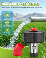 Pond Fountain Pump for Outdoor Pond – 1HP 750W 15000 GPH Submersible, 360° Circulation & Oxygenation, Dual Spray, Garden, Backyard, Fish Pond, Irrigation