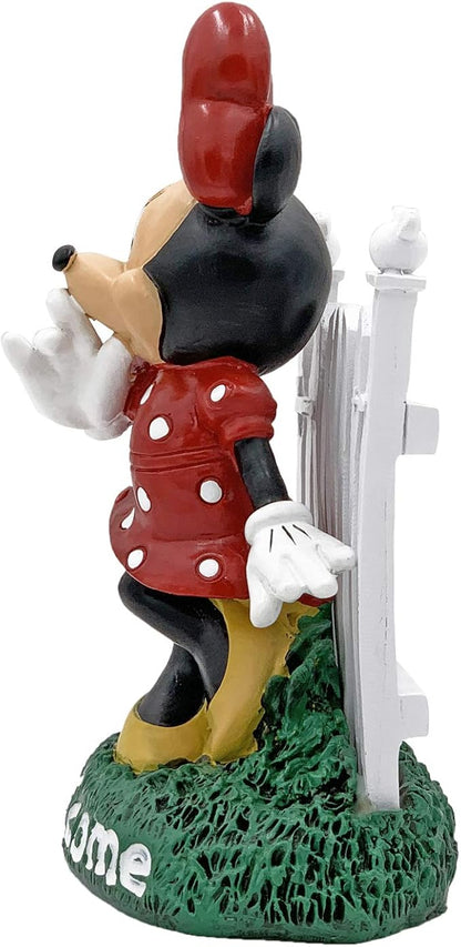 Disney Minnie Mouse Welcome Gate Everyday Outdoor Garden Statue, 7 inches Tall, Officially Licensed Disney Product